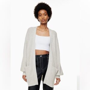 Aritzia Wilfred Unwind Cardigan light grey